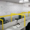 Barreira de proteção anti-viral em acrílico para balcão mesas caixas de supermercado